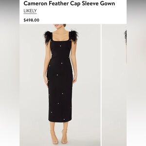 Cameron Feather Cap Sleeve Gown
LIKELY